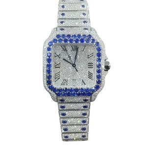 Reloj de Lujo Clásico con Cristal de Diamante Moissanite, Números Elegantes, Acero Inoxidable, Analógico, ETA, Edición Limitada - Product Image 1