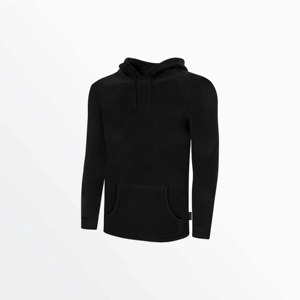 Sudadera con Capucha de Invierno para Hombre, Corte Regular, Cuello Redondo, 100% Poliéster, con Logotipo Personalizado, Hombros Caídos, Color Negro - Product Image 1