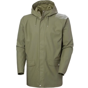 <b>Men's</b> Hooded Waterproof Rain Jacket Long Sleeve Casual Outdoor PU Coat With Pockets Autumn Wear - Product Image 1