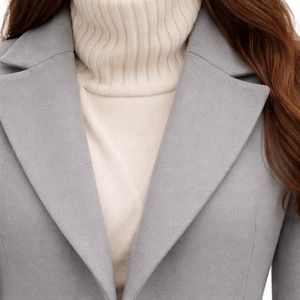 Abrigo Largo Cruzado para Mujer, Elegante, de Invierno, Mezcla de Lana, Estilo Simple y Lujoso, Calidad de Exportación - Product Image 5