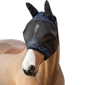 สินค้ามาใหม่ ผ้าคลุมหน้าม้ากันแมลงวัน ระบายอากาศได้ดี สวมใส่สบาย พร้อมโลโก้สั่งทำได้ สายรัดศีรษะและสายบังเหียนแบบยืดหยุ่นเรียบลื่น - Product Image 6