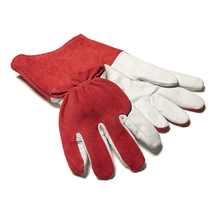 Heavy Duty Goat Grain Cow Split Leather Tig Welding Gloves 7 oz Anti-Vibration Abrasion Heat Resistant Flame Retardant <b>Safety</b> - Product Image 1