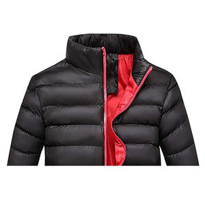 Vestes d'hiver rembourrées en duvet léger et chaud, à bas prix, avec logo personnalisé, en nylon noir, à capuche, pour hommes, femmes et enfants - Product Image 3
