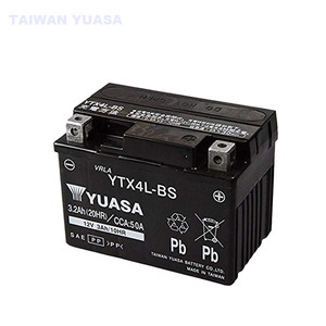 แบตเตอรี่มอเตอร์ไซค์/สกู๊ตเตอร์ไต้หวัน YTX4L-BS 12V 3AH ชนิดตะกั่ว-กรด ใช้แทนแบตเตอรี่ YUASA-New รับประกัน 18 เดือน - Product Image 1