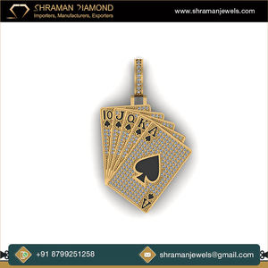Collar Gargantilla de Plata 925 con Puntas, Estilo Hiphop, Moissanita, Incrustaciones Personalizadas, Colgante con Diseño de As de Picas y Carta de Póker, Chapado en Oro, Regalo - Product Image 4