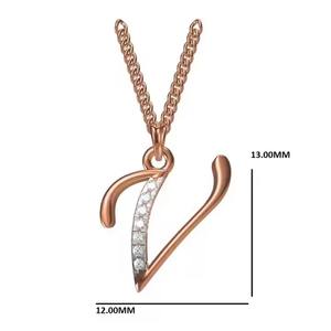 Elegante Collar con Colgante de Letra V en Oro Rosa de 18K, Hermosos Dijes Finos para Mujer, Regalo Perfecto para Ella - Product Image 3