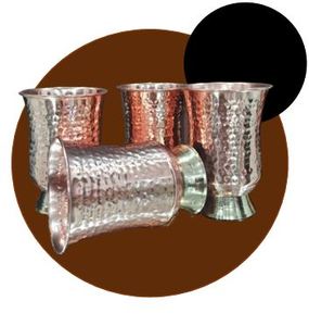Classic Hammered Copper <b>Cup</b> Set <b>Reusable</b> Beverage Tumblers for Dining and Hospitality - Product Image 6