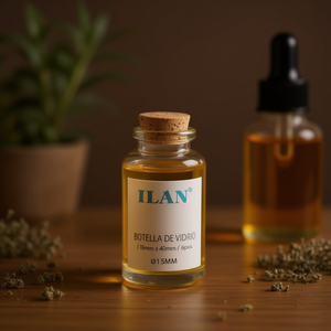 Bottiglia in vetro ILAN con tappo in sughero 18mm X 40mm 5ml per oli essenziali e profumi - Product Image 3