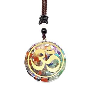 Om Symbol 18K Gold Plated <b>Necklace</b> with 30-Inch Adjustable <b>Rope</b> Chain for <b>Men</b> - Product Image 3
