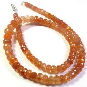 Collier en pierre de soleil naturelle, facettes rondes étincelantes 5-9 mm, 16 pouces, perles arc-en-ciel africaines de qualité supérieure - Product Image 3