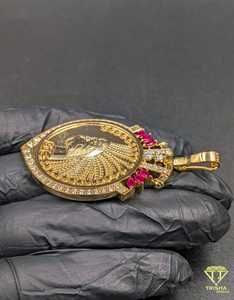 Colgante de Moneda de Oro de Lujo Estilo Hip Hop con Diamantes VVS Cultivados en Laboratorio, Plata de Ley 925, Joyería Personalizada - Product Image 4