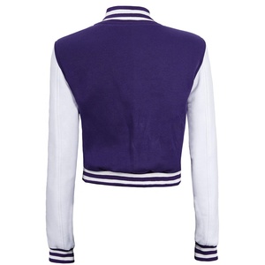 Chaqueta Varsity Personalizable de Invierno para Mujer, de Alta Calidad, con Logotipo Personalizado al por Mayor, Exterior de Cuero Genuino, Forro Polar Transpirable - Product Image 3