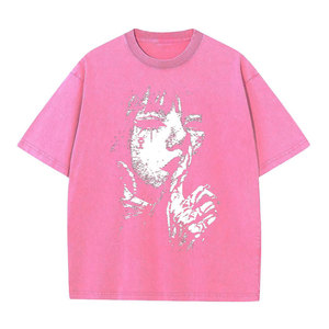 Camiseta Moderna para Hombre con Diseño Lavado al Ácido, Patrón Sólido, Logotipo Personalizable, Gráficos Modernos, Tela de Lana, Estilo Casual - Product Image 4