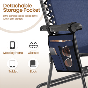 Fauteuil à bascule d'extérieur moderne en osier avec appui-tête bleu marine - Product Image 4