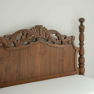 Ancient and Classic <b>Antique</b> Style Mahogany Solid Wood Queen Size Carved Bed <b>Frame</b> 3004451 - Product Image 4