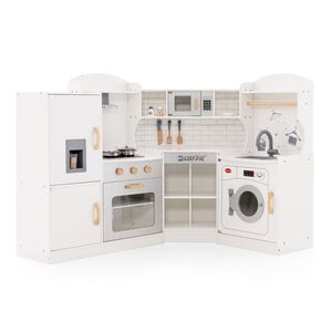 Cucina Giocattolo per Bambini con Cappa Aspirante e Macchina del Ghiaccio, Giocattoli Alimentari Inclusi - Product Image 1