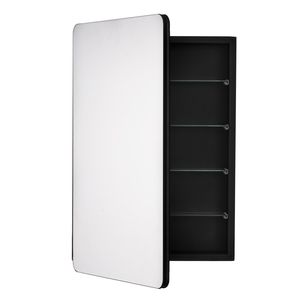 Mobile da Bagno 20x30 con Struttura in Alluminio, Armadietto Portamedicinali con 4 Ripiani e Specchio - Product Image 1
