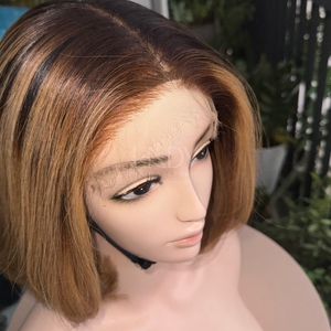 Color <b>Bob</b> Wavy <b>Wigs</b> From 100% Vietnamese Human Hair Human Hair - Product Image 3