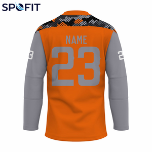 Venta al por Mayor de Camisetas de Hockey sobre Hielo Personalizadas, Poliéster de Alta Calidad, Anti-Pilling, Impresión por Sublimación, Servicio OEM, Camiseta de Hockey sobre Hielo Personalizada - Product Image 4