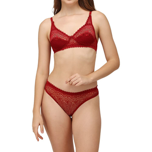 Ensemble de lingerie sexy en dentelle pour femme, transparent, grande taille, luxueux, push-up, respirant, broderie machine, nœud personnalisable - Product Image 1
