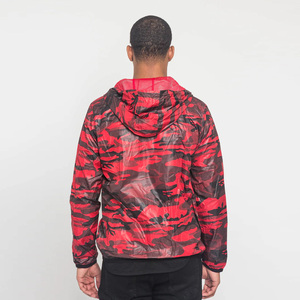 Men's Red Camouflage Print Hooded Soft Shell <b>Jacket</b> Zip Front Water Resistant Regular Fit Outdoor Wear Polyester - Product Image 4