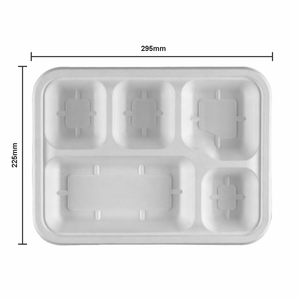 Grandes assiettes multi-compartiments en bagasse de canne à sucre, format dîner, pour les fêtes et les dîners de Noël - Product Image 1