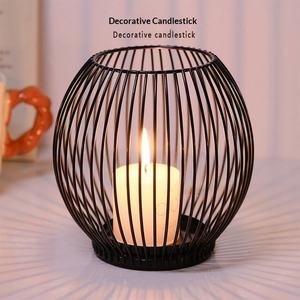 Black Metal <b>Lantern</b> <b>Candle</b> Holder Eco-Friendly Handmade Home Decoration Durable Wire Cage Design <b>for</b> Christmas Easter Birthday - Product Image 6