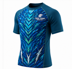 Camiseta de Compresión de Boxeo King of Rings para Hombre, Manga Larga, Morado y Gris, Impresión por Sublimación, Secado Rápido, Protección UPF50, Antibacteriana - Product Image 4