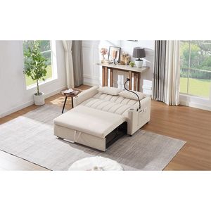 Divano Letto Convertibile da 142 cm con Tre Porte USB, Due Tasche Laterali e Due Supporti Girevoli a 360 Gradi per Telefono - Product Image 2