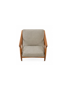 Midecentury Upholstered <b>Armchair</b> with Fabric seat Wood Teak Legs Strong Design for <b>Dining</b> or Living Room Furniture - Product Image 2