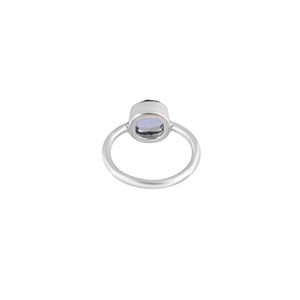 Anillo de Topacio Azul Londres con Engaste de Bisel, Diseño Clásico |   Plata de Ley 925 - Product Image 5
