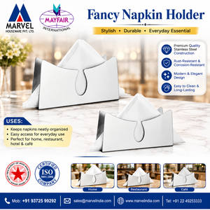 Lifeplast Stainless Steel Matt Finish Eco-friendly Durable Napkin Holder <b>Tissue</b> <b>Paper</b> Stand for Dining Table Dishwasher Safe for - Product Image 2