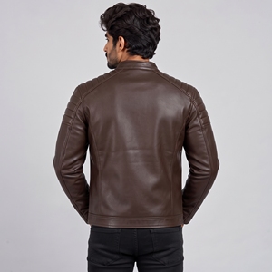 Chaqueta de Motocicleta de Cuero Sintético de Alta Calidad con Acabado Duradero, Ajuste Cómodo, Cierre de Cremallera, Diseño Resistente al Viento, Ideal para Carreras - Product Image 3