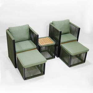 Modern Outdoor Furniture Patio Conversation Set Cool <b>Bar</b> <b>Table</b> Wicker Ottomans Bistro Sets for Porch Backyard Balcony Poolside - Product Image 4