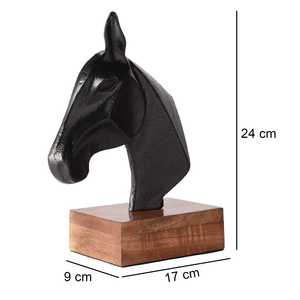 Classy Modern Handmade Eco-Friendly Horse Head Sculpture Aluminium Base Artistic Carved <b>Figure</b> Tabletop Decor for Living Room - Product Image 3