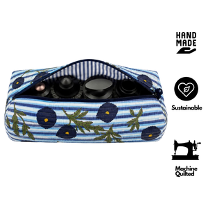 Estuche de Viaje Acolchado de Algodón Ecológico con Estampado Floral a Rayas Hecho a Mano en Jaipur, para Secador de Pelo Dyson, Ideal para Regalo - Product Image 2
