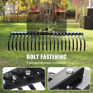 Rastrello da Giardino Trainabile da 60 Pollici con 21 Denti a Spirale in Acciaio, Rastrello Metallico per Scarificare il Prato, Compatibile con Barre Porta Attrezzi da 48 e 60 Pollici - Product Image 6