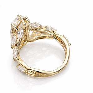 แหวนหมั้นเพชรทรงมาร์คีส์เพาะเลี้ยงในทองคำ 14K ดีไซน์ธรรมชาติ แหวนเจ้าสาวทรงมาร์คีส์ เครื่องประดับงานแต่งงาน - Product Image 5