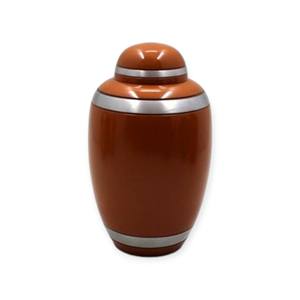 Urne funéraire classique en bois avec bandes d'accentuation argentées pour la commémoration et un hommage intemporel - Product Image 1