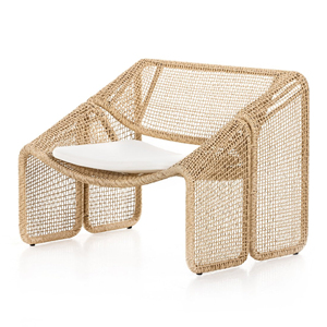 Conjunto de Sofás de Ratán Contemporáneo para Exteriores con Cojines Grises y Diseño Impermeable para Jardín, Estructura de Aluminio - Milán - Product Image 4