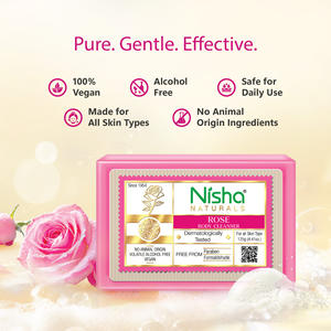 Savon nettoyant pour le corps Nisha Rose 125g Vegan, Nettoyage en douceur pour une peau douce et souple, Convient à tous les types de peau, Hommes et femmes - Product Image 3