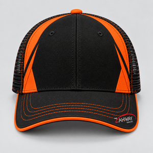 Gorra Trucker de 6 Paneles con Malla, Transpirable, Ajustable, Unisex, Deportiva, Naranja y Negra, para Primavera/Verano, MOQ Bajo - Product Image 5