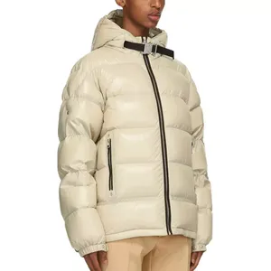 TIXAY SPORTS Hot Sale Custom Polyester <b>Men's</b> <b>Long</b> Puffer <b>Jacket</b> Crew Neck Spring Season Front Logo Anti-Uv New Design Hip <b>Jacket</b> - Product Image 2