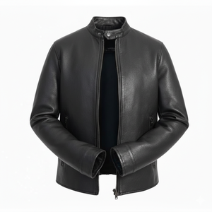 Veste en cuir unisexe personnalisée, finition lisse de luxe, couleur personnalisée, capuche matelassée, hiver, devant en toile, qualité supérieure, élégante - Product Image 4