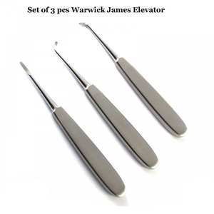 Juego de Elevadores Dentales Dogmatic International Warwick James Root de 3 Piezas, Reutilizables, Manuales, de Acero Inoxidable, con Certificación CE - Product Image 2