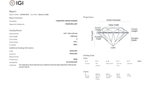 N.N. Diamant de laboratoire 0,58 carat, clarté VVS1, pierre précieuse ronde, taille excellente, diamant CVD, bijoux avec certificat IGI - Product Image 3