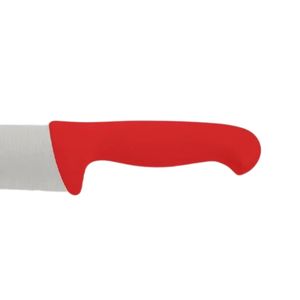 Cuchillos para Rebanar Carne con Mango Rojo y Hoja Plateada, con Protector de Dedos Curvo y Borde Liso y Largo para Preparación de Alimentos en la Cocina - Product Image 6