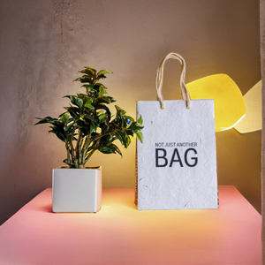Bolsa de Regalo Ecológica para Boutique con Asas de Cuerda, Bolsa de Papel Hecha a Mano con Textura Superficial Única, Bolsa de Regalo para Boda - Product Image 3