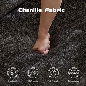 Sofá Seccional Modular de Tela Chenilla de una Plaza, Convertible en Cama de Piso, Estructura de Forma Fija, Sin Necesidad de Ensamblaje - Product Image 4