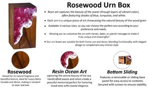 กล่องใส่ของที่ระลึกไม้โรสวูดฝังเรซิ่นลายคลื่นทะเล ของที่ระลึกเพื่อเป็นที่ระลึกส่วนตัว - Product Image 4